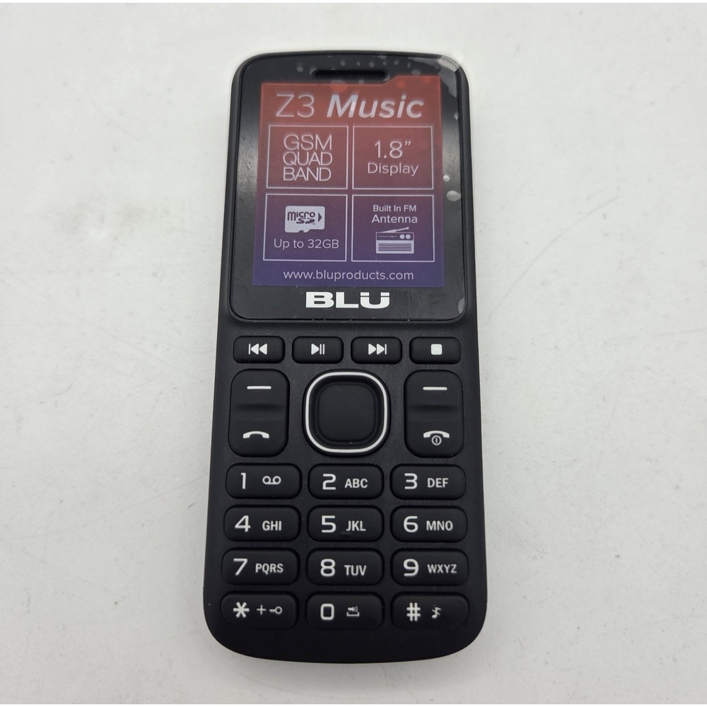 BLU Z3 Music GSM Unlocked 1.8" Dual Sim FM Radio Cellphone Black Z150